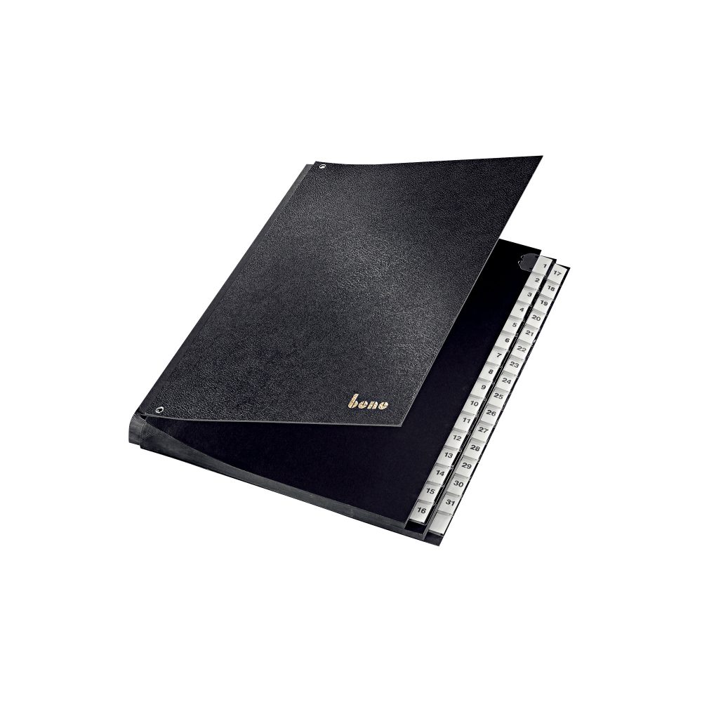 Bene Pultordner 75400 DIN A4 Schwarz Hartpappe 1 - 31 27,2 x 35,5 cm