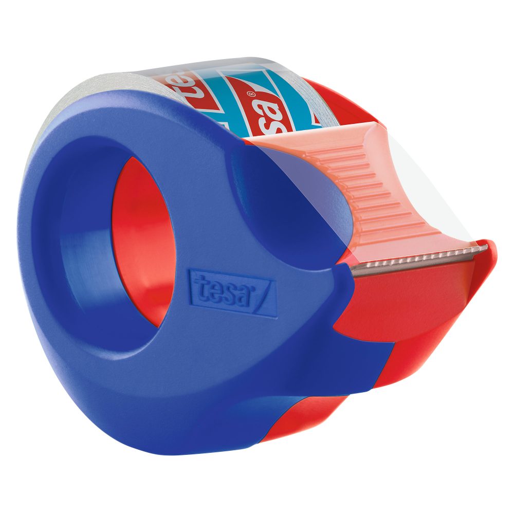 tesa Handabroller tesafilm Mini Blau, Rot 19 mm (B) x 10 m (L) Metall