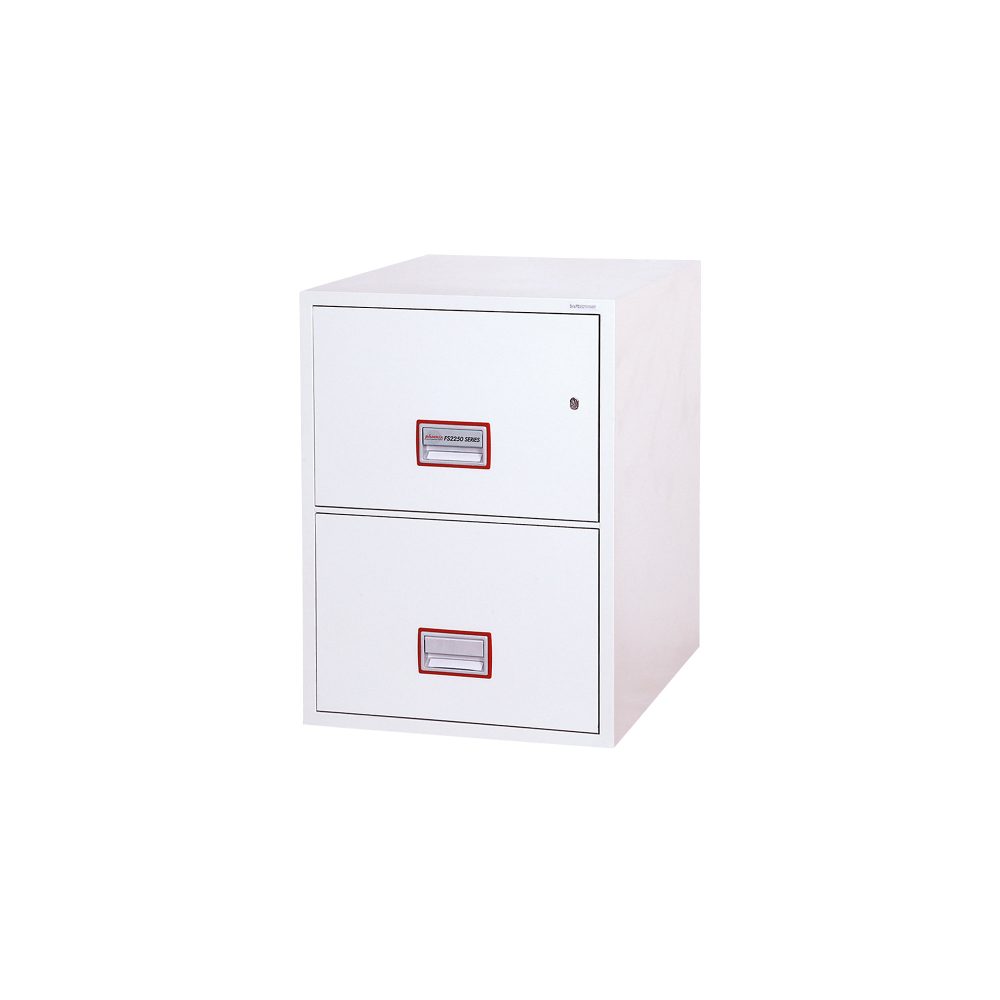 Phoenix World Class Vertical Fire File Feuersicherer Hängeregistraturschrank 49L FS2252K Schlüssel Weiß 525 x 675 x 720 mm