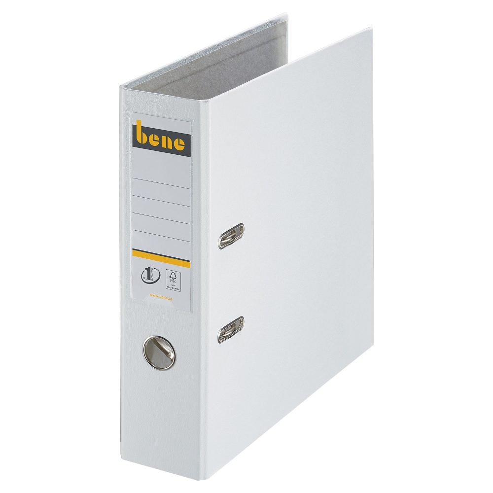 Bene No.1 Power Ordner A4 80 mm Weiss 2 Ringe 291400 PP (Polypropylen) Glatt Hochformat