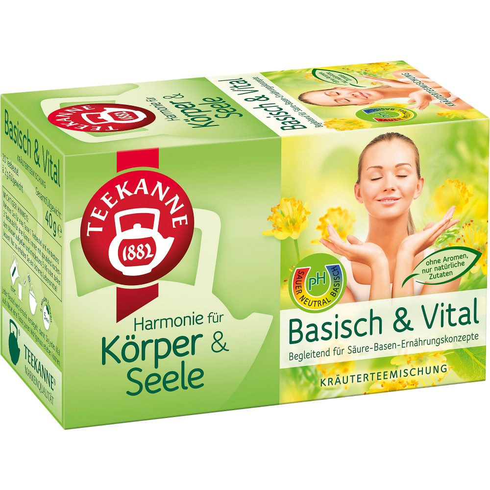 TEEKANNE Basisch und Vital Kräuter Tee 20 Stück à 2 g