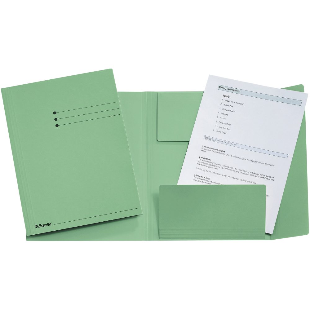 Esselte Manilla Jurismappe 1033308 DIN A4 Grün Recycelter Karton 250 Blatt 24 x 31,8 x 2 cm 50 Stück