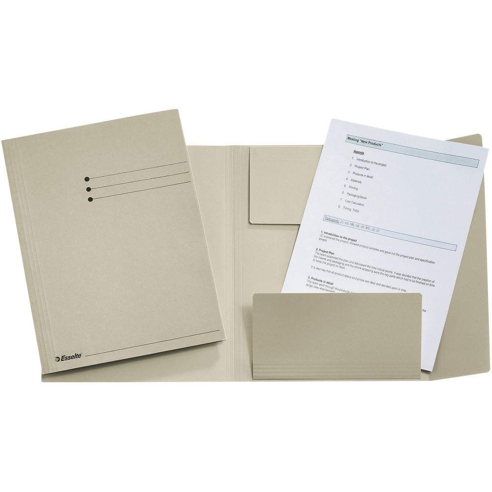Esselte Manilla Jurismappe 1033307 DIN A4 Grau Recycelter Karton 250 Blatt 24 x 31,8 x 2 cm 50 Stück