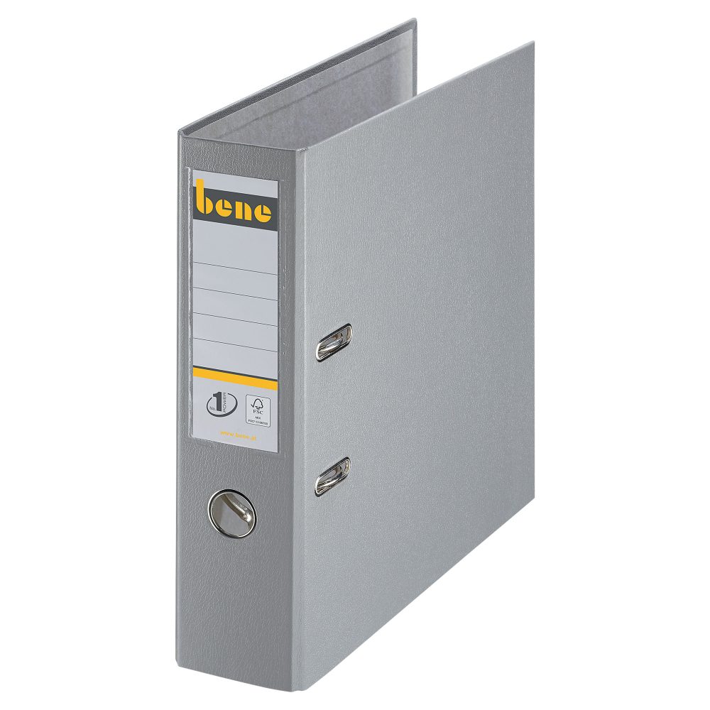 Bene No.1 Power Ordner A4 80 mm Grau 2 Ringe 291400 PP (Polypropylen) Glatt Hochformat