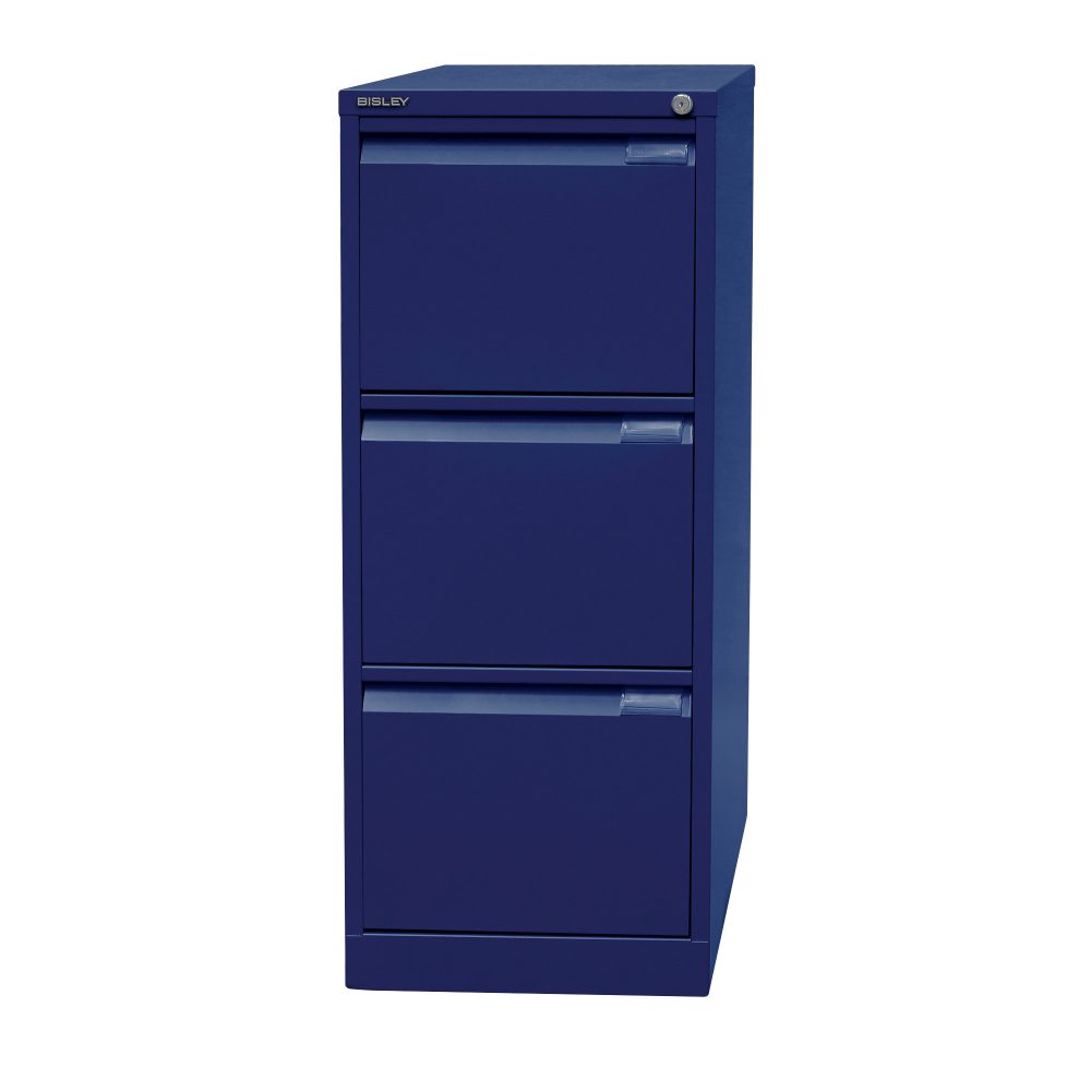 Bisley Hängeregistraturschrank 3 Schubladen Oxfordblau 413 x 622 x 1.016 mm
