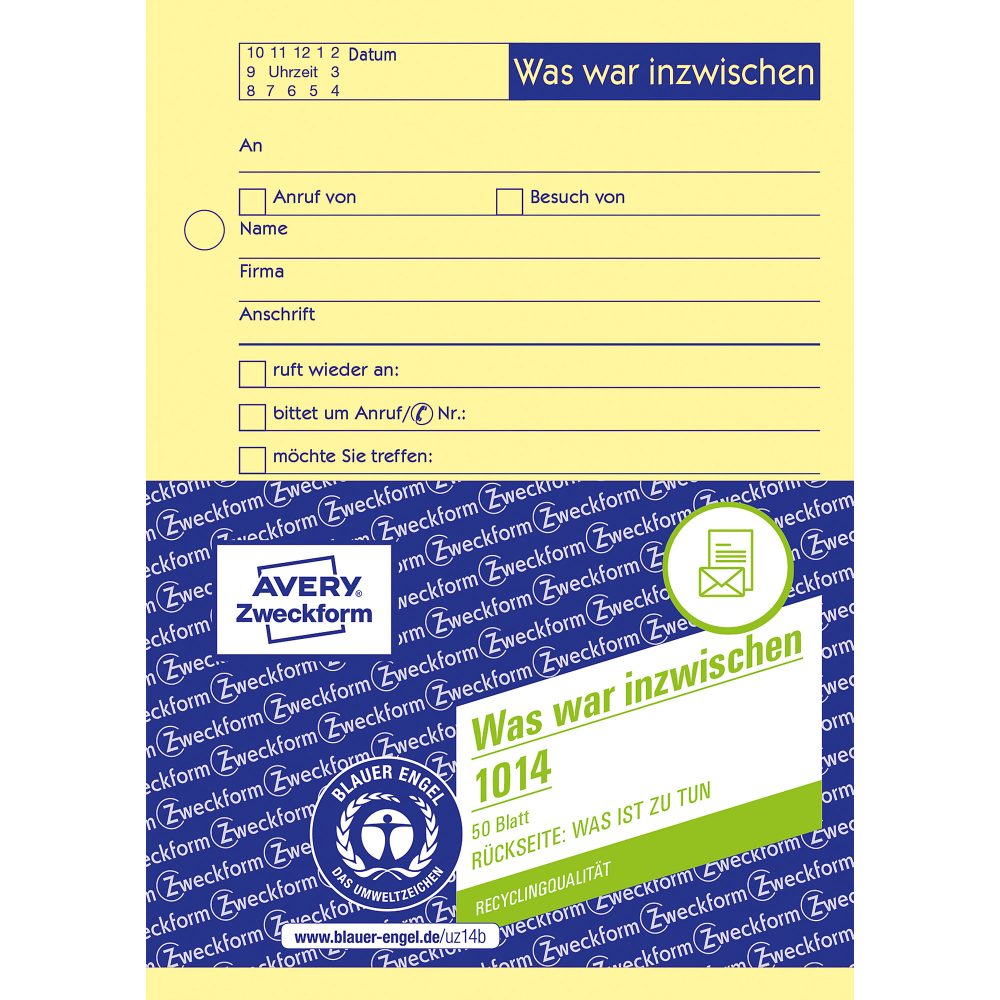 AVERY Zweckform Kurznotiz 1014 DIN A6 Perforiert 50 Blatt