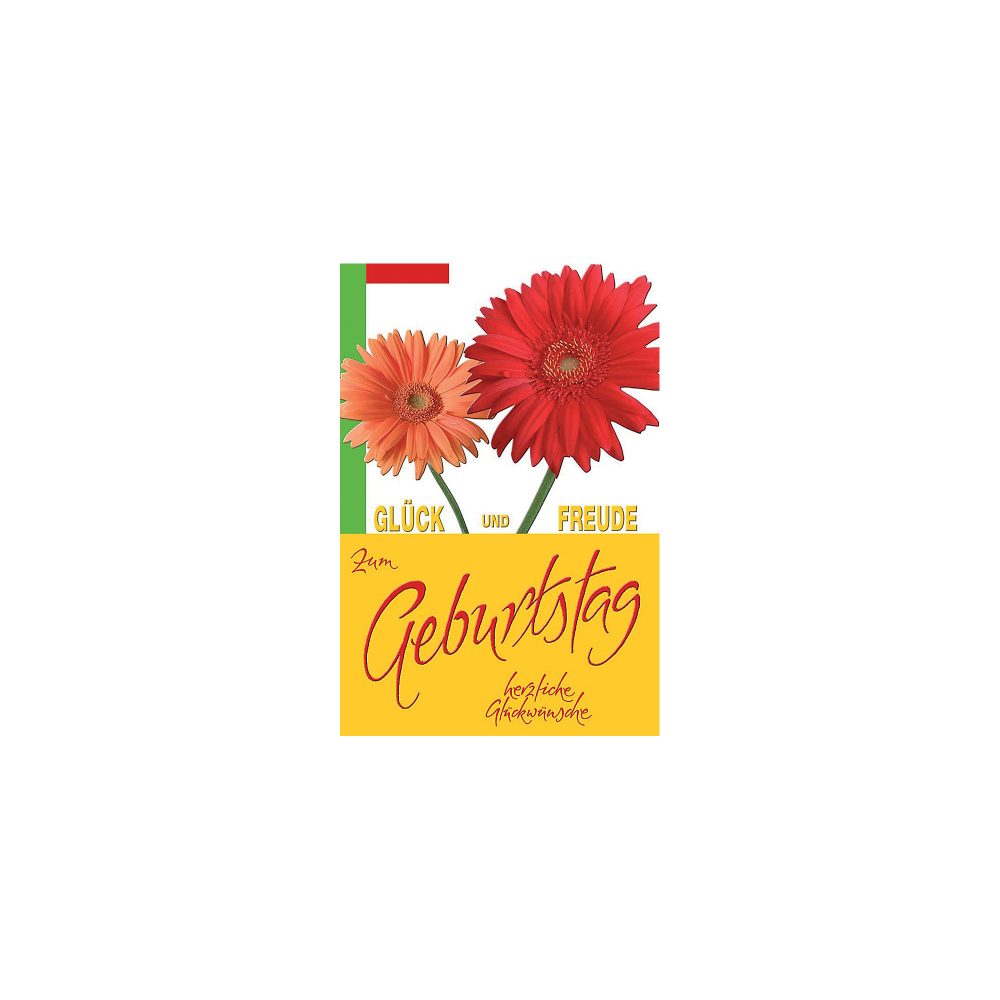 Bsb-Obpacher Geburtstagskarte Gerbera Spezial Mehrfarbig 10 Stück