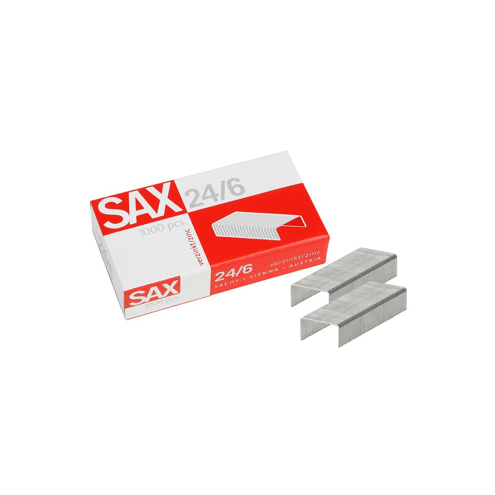 SAX 24/6 Heftklammern 1-246-00 Zink Silber 1000 Stück