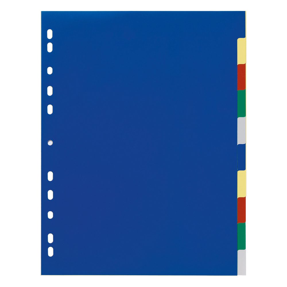 DURABLE Blanko Register DIN A4 Überbreite Farbig Sortiert Mehrfarbig 10-teilig PP (Polypropylen) Portrait A4+ 11 Löcher 6747