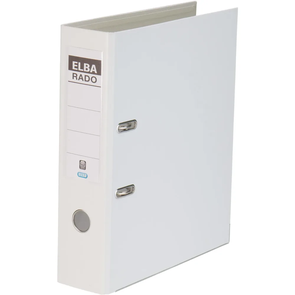 ELBA Rado Plast Ordner DIN A4 80 mm Weiß 2 Ringe Rado Plast PVC (Polyvinylchlorid) Glatt Hochformat