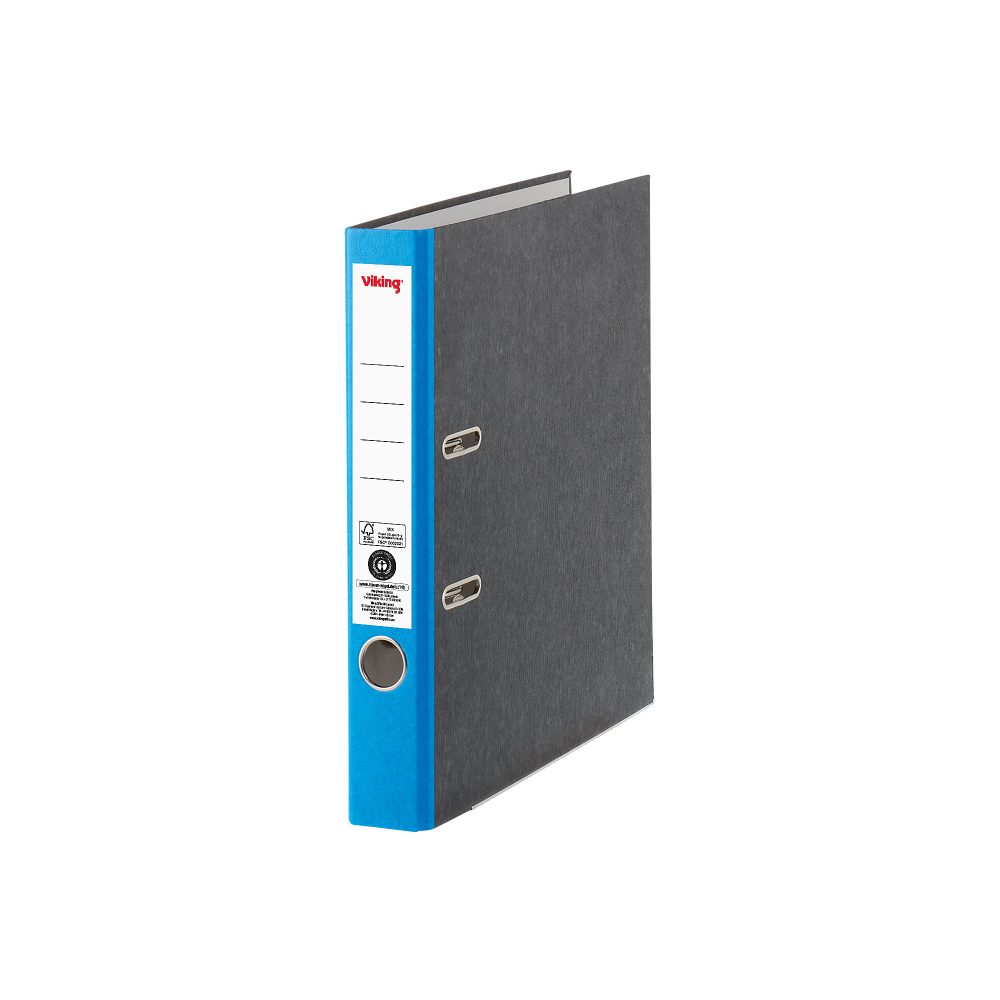 Viking Ordner A4 Hoch 50 mm Blau, Schwarz 2 Ringe Pappkarton Wolkenmarmor Hochformat