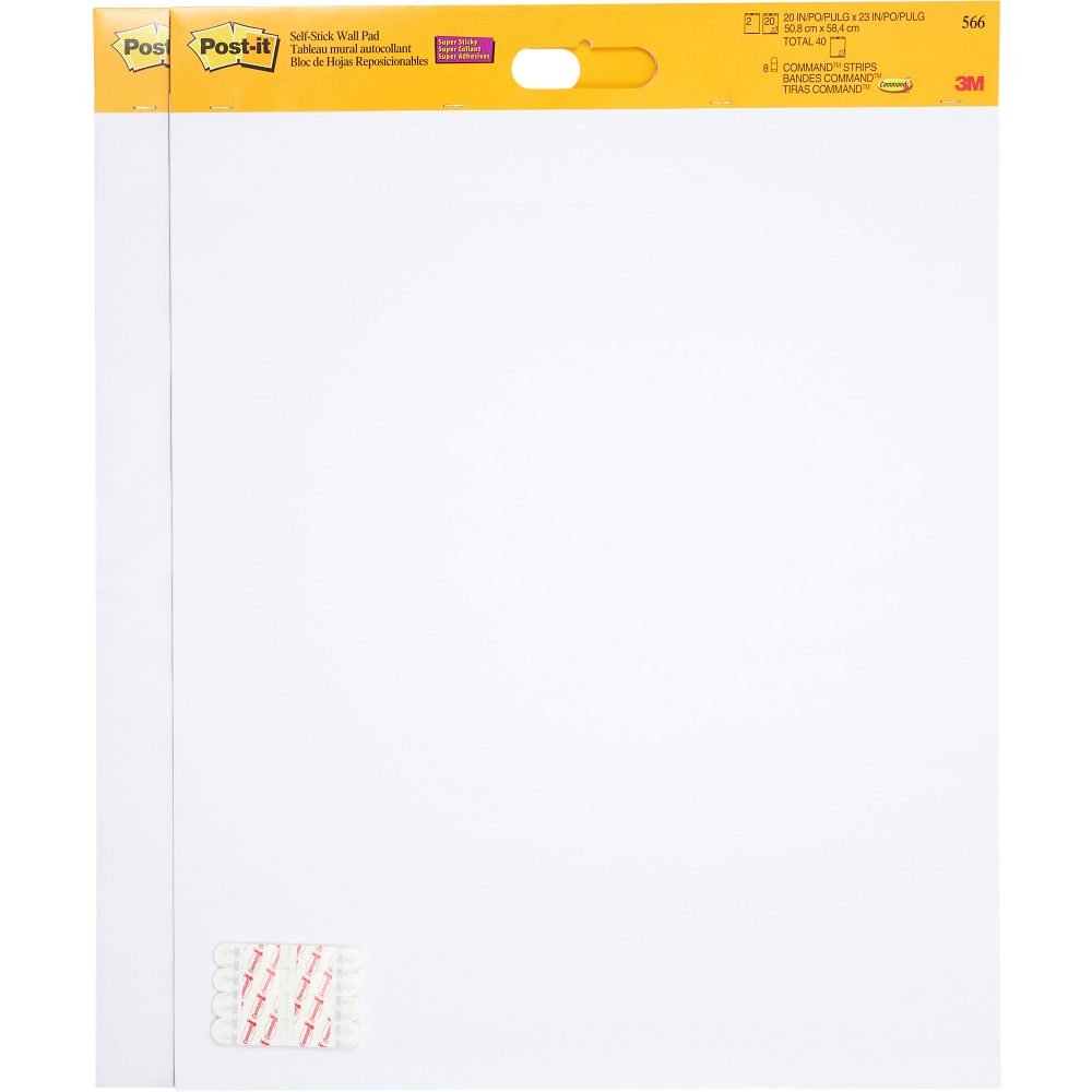 Post-it Flipchartblock Super Sticky 566 Weiss 50,8 x 58,4 cm 2 Stück à 20 Blatt