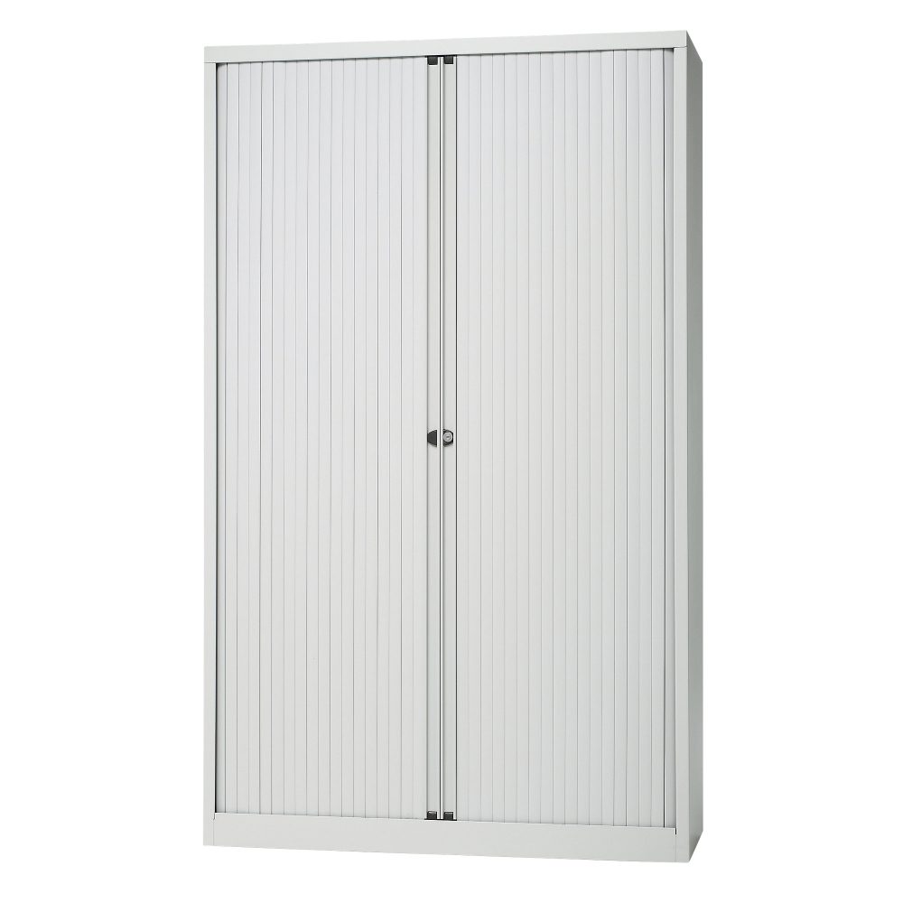 Bisley Rollladenschrank Euro 4 Fachböden Lichtgrau 1.200 x 430 x 1.979 mm