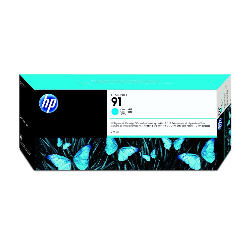 HP 91 775-ml Tintenpatrone mit pigmentierter Tinte, Cyan