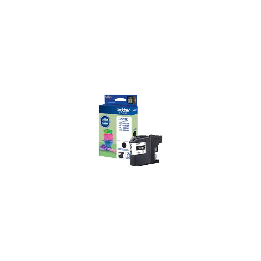 BROTHER Tintenpatrone schwarz LC-221BK MFC-J480/680/880 260 Seiten