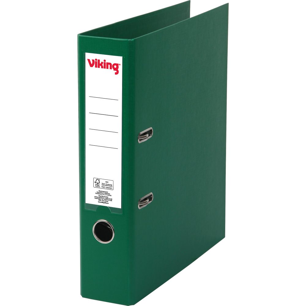 Viking Ordner A4 hoch 75 mm Dunkelgrün 2 Ringe PP (Polypropylen) Matt Hochformat