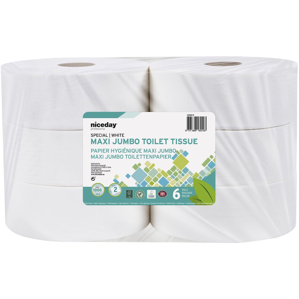 Niceday Professional 2 lagiges Toilettenpapier Standard 6 Rollen mit 1180 Blatt