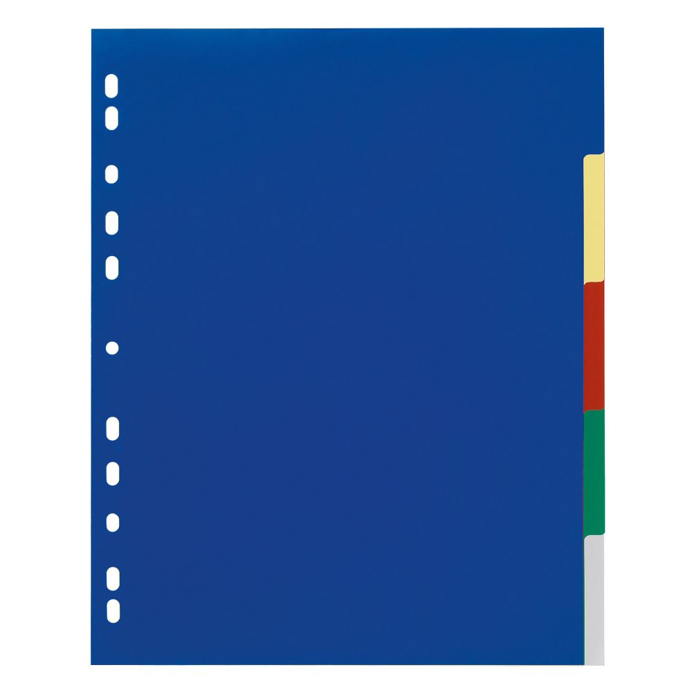 DURABLE Blanko Register DIN A4 Überbreite Farbig Sortiert Mehrfarbig 5-teilig PP (Polypropylen) Portrait A4+ 11 Löcher 6737