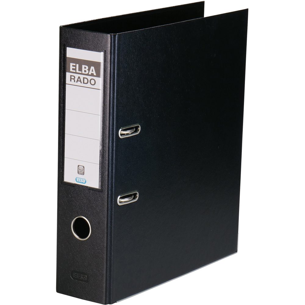 ELBA Rado Plast Ordner DIN A4 80 mm Schwarz 2 Ringe Rado Plast PVC (Polyvinylchlorid) Matt Hochformat