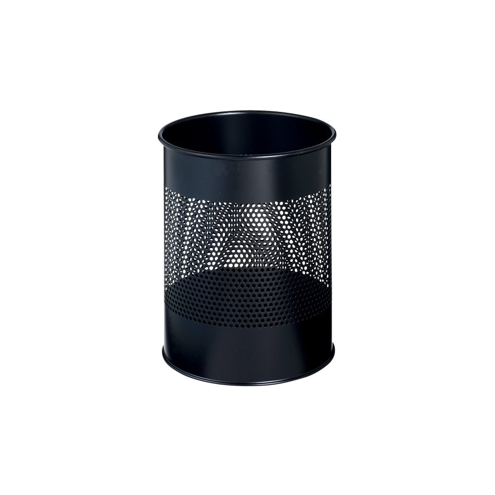 DURABLE Papierkorb Schwarz Metall perforiert (16,5 cm breit) 28 x 34 x 31,5 cm