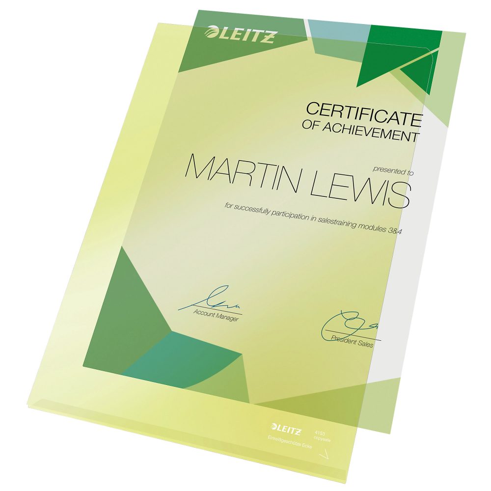 Leitz Sichthüllen Super Premium A4 PVC 150 Mikron Gelb 100 Stück
