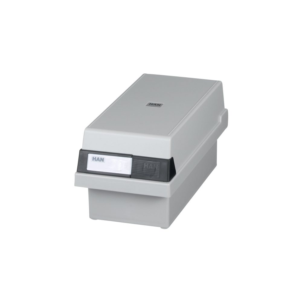 HAN Tischkarteikasten DIN A7 800 Karten Lichtgrau 13,3 x 25 x 12,1 cm