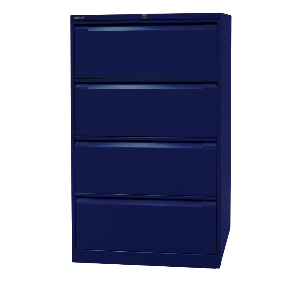 Bisley Hängeregistraturschrank 4 Schubladen Oxfordblau 800 x 622 x 1.321 mm