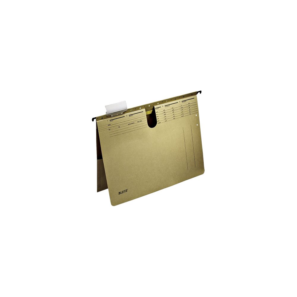 Leitz ALPHA Hängehefter 1912 A4 Kaufmännische Heftung Mit Innentasche V-Base 15 mm 250 g/m² Naturbraun 100% Recycelter Natron-Karton