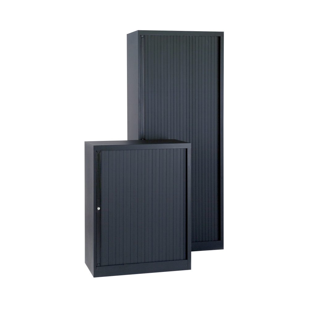 Bisley Rollladenschrank Euro 4 Fachböden Schwarz 800 x 430 x 1.979 mm