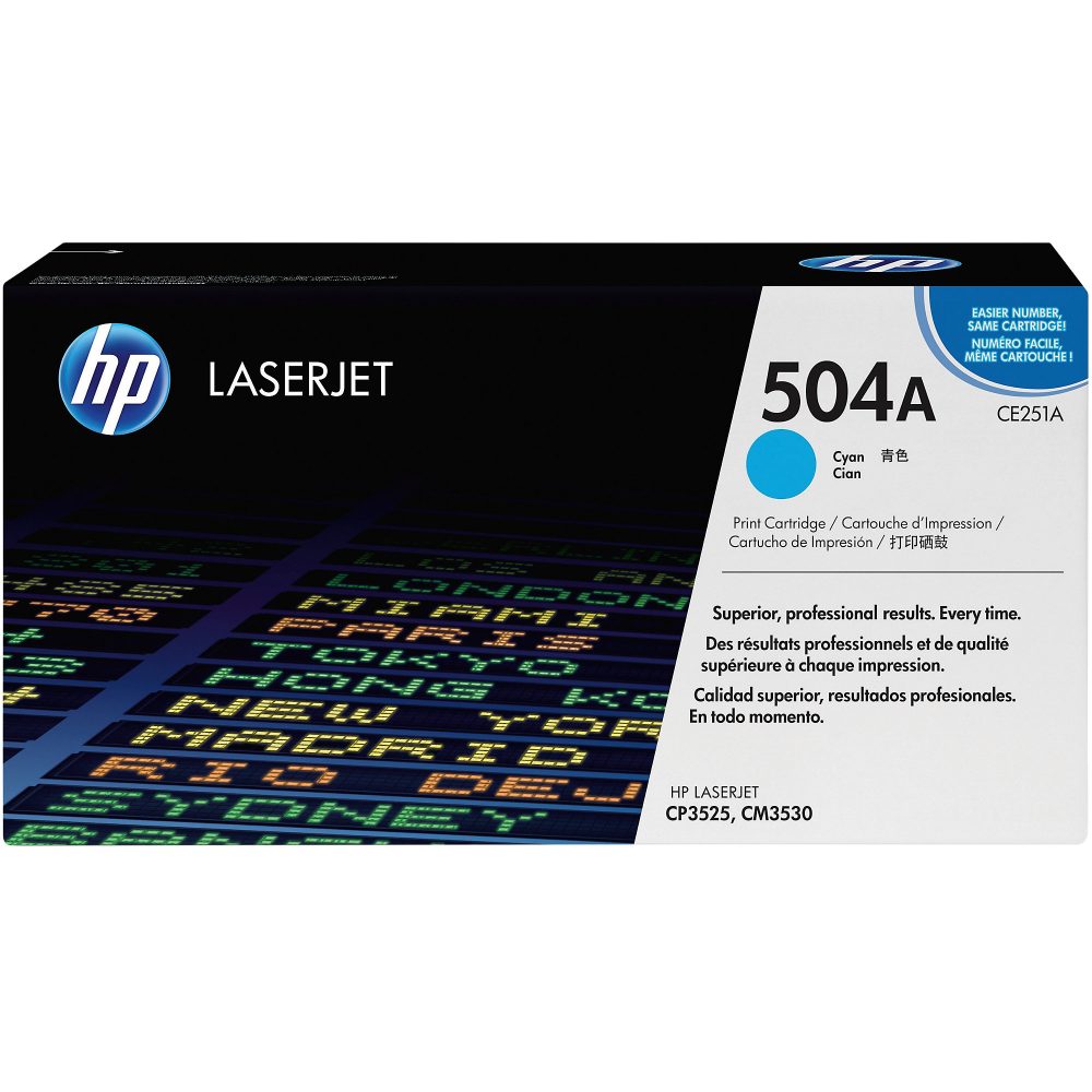 HP Toner-Modul 504A cyan CE251A Color LaserJet CP3525 7000 S.