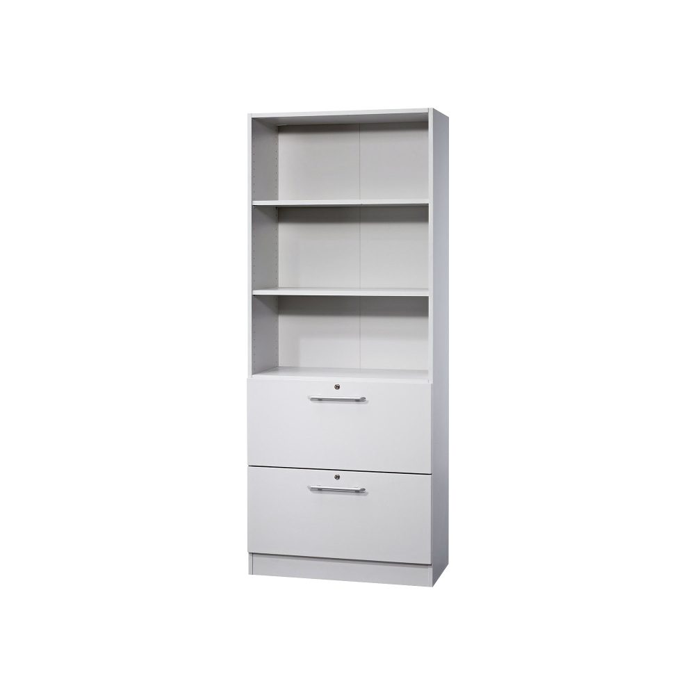 Hammerbacher Regalschrank 2 Fachböden Matrix Lichtgrau 800 x 420 x 2.004 mm