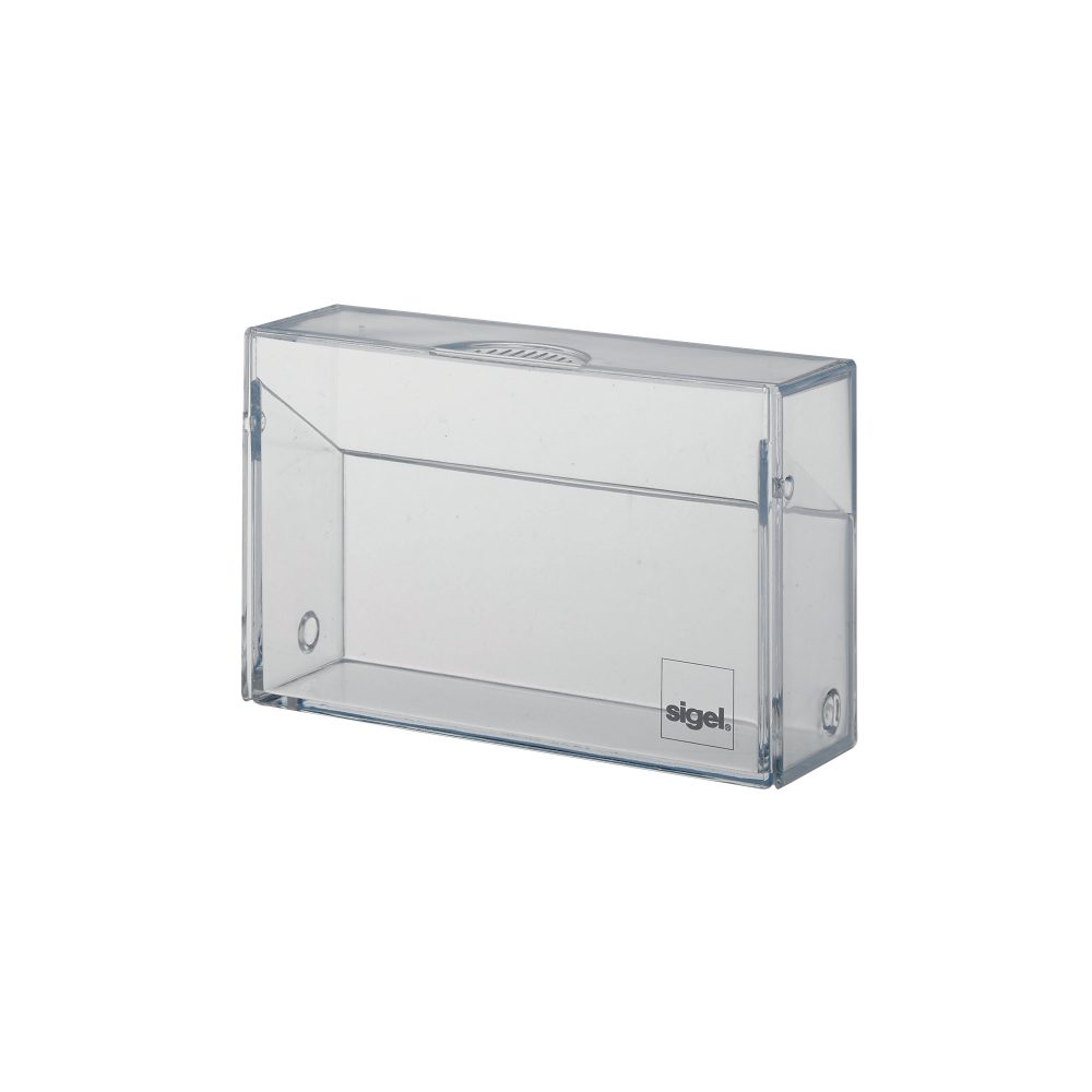 SIGEL Visitenkarten-Box VA110 transp.,f&uuml;r 100 Karten 86x55mm