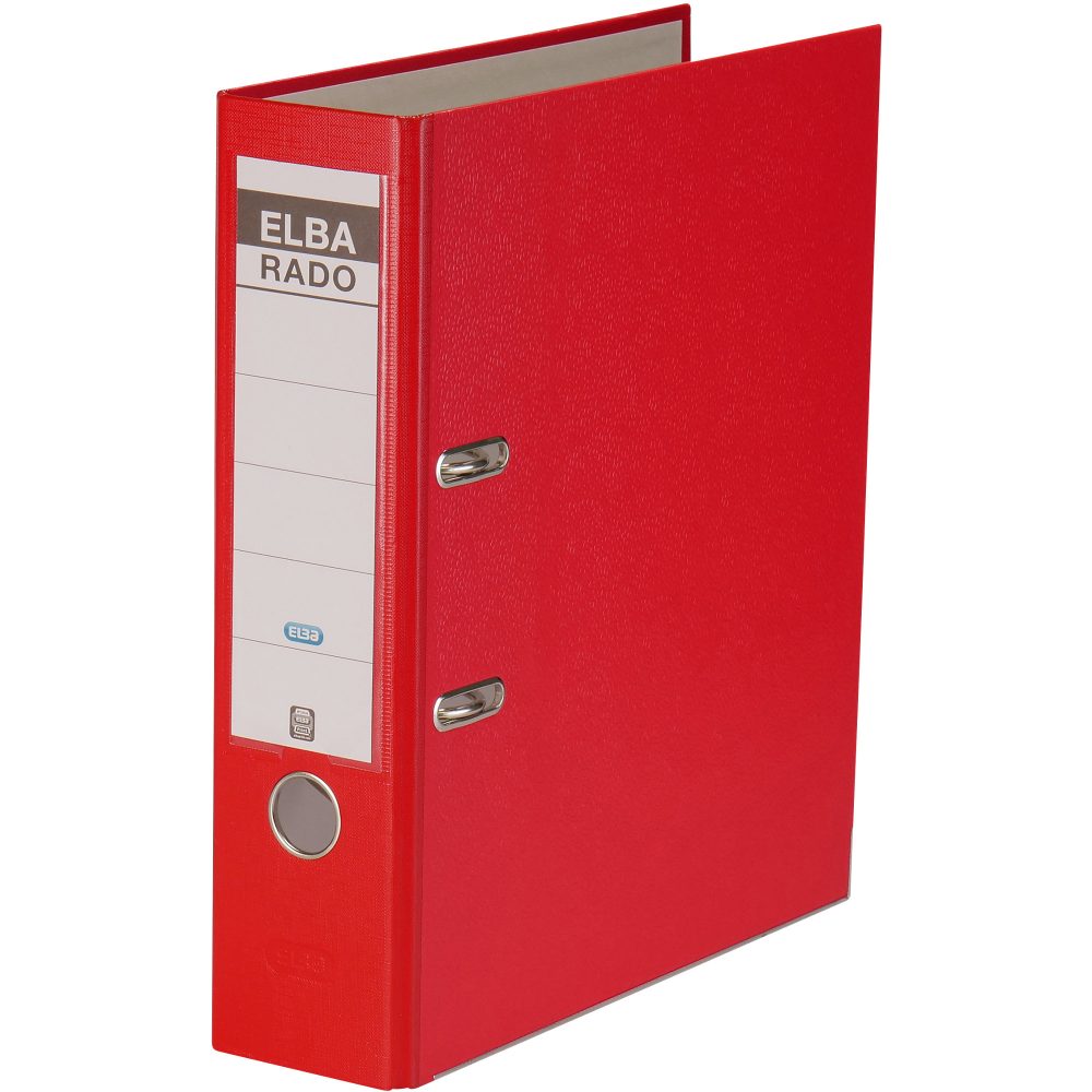 Elba rado Rado Star Brilliant Ordner A4 80 mm Rot 2 Ringe Karton, PP (Polypropylen) Matt