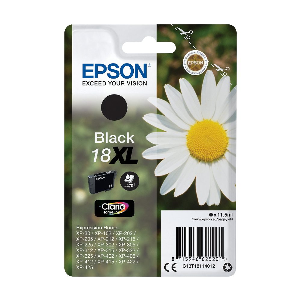 Epson 18XL Original-Tintenpatrone C13T18114022 Schwarz
