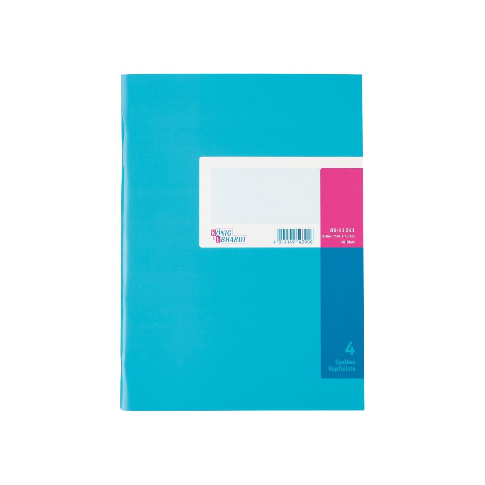 König & Ebhardt Spaltenbuch 4 Spalten DIN A4 80 g/m² Blau 40 Blatt
