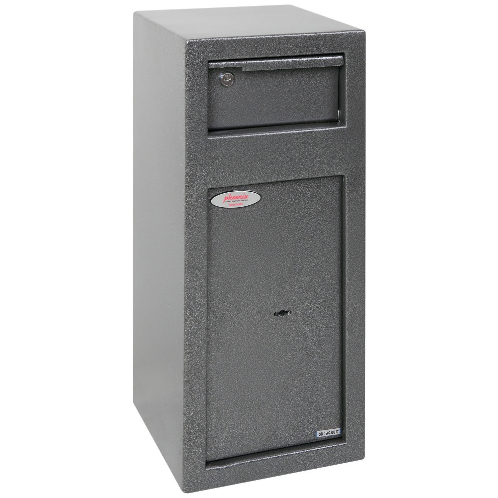 Phoenix Cashier Einwurftresor Sicherheitssafe Schlüsselverriegelung 19L SS0992KD 600 x 250 x 250 mm Metallic Graphit