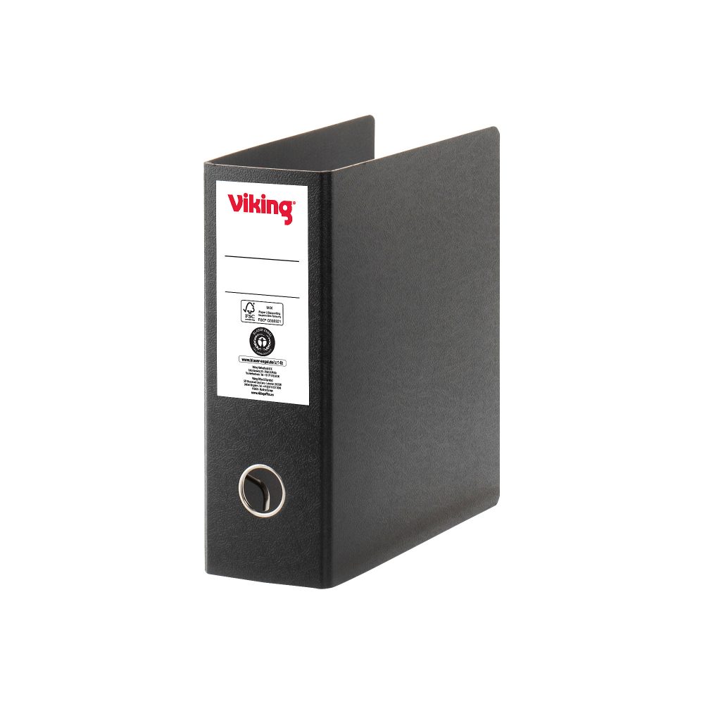 Viking Ordner A5 hoch 75 mm Schwarz 2 Ringe Hartpappe Matt Hochformat