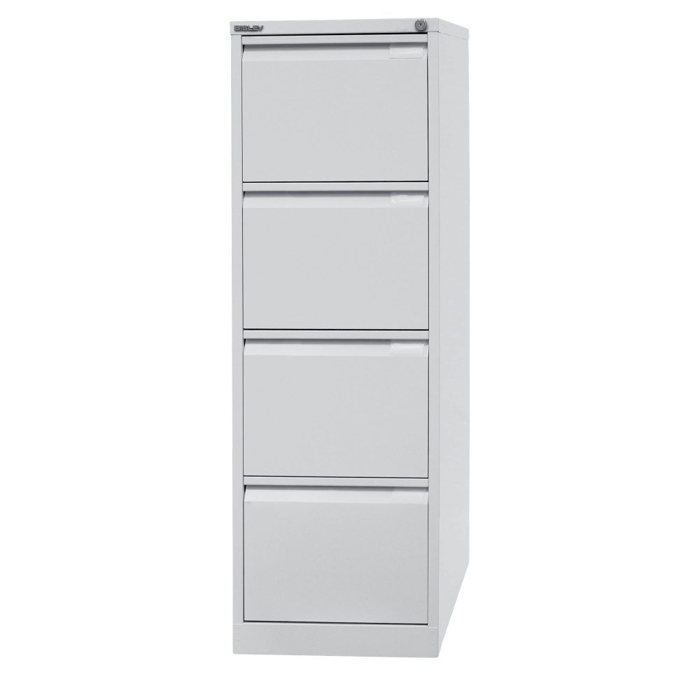 Bisley Hängeregistraturschrank 4 Schubladen Lichtgrau 413 x 622 x 1.321 mm
