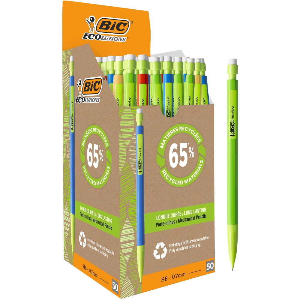 BIC Druckbleistifte Matic Ecolutions? Fein 0.7 mm Schwarz 50 Stück