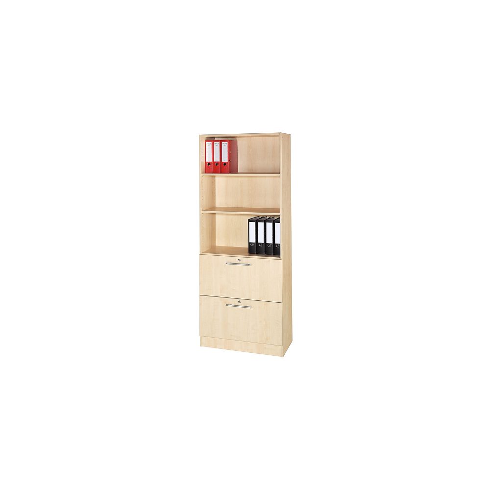 Hammerbacher Regalschrank Melaminharzbeschichtete Spanplatte Matrix 3 Ahorn 800 x 420 x 2.004 mm