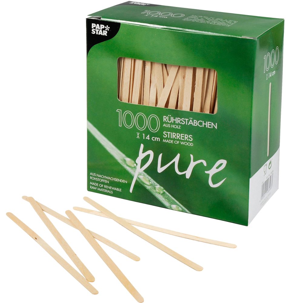 PAPSTAR Rührstäbchen Pure Natur 1000 Stück