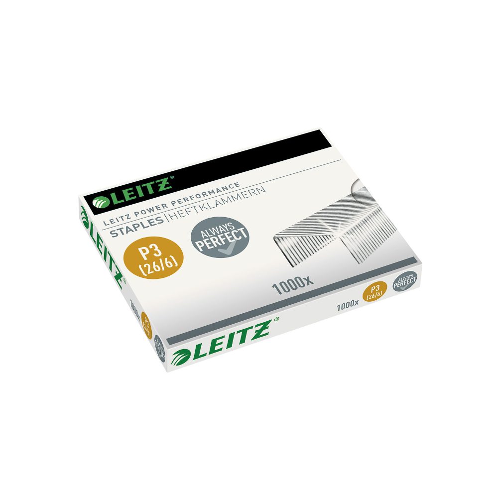 Leitz Power Performance P3 26/6 Heftklammern 55720000 Verzinkter Stahl Silber 1000 Stück