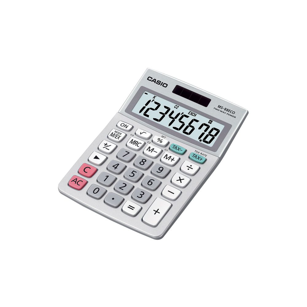 Casio Tischrechner MS-88ECO 8-stelliges Display Grau