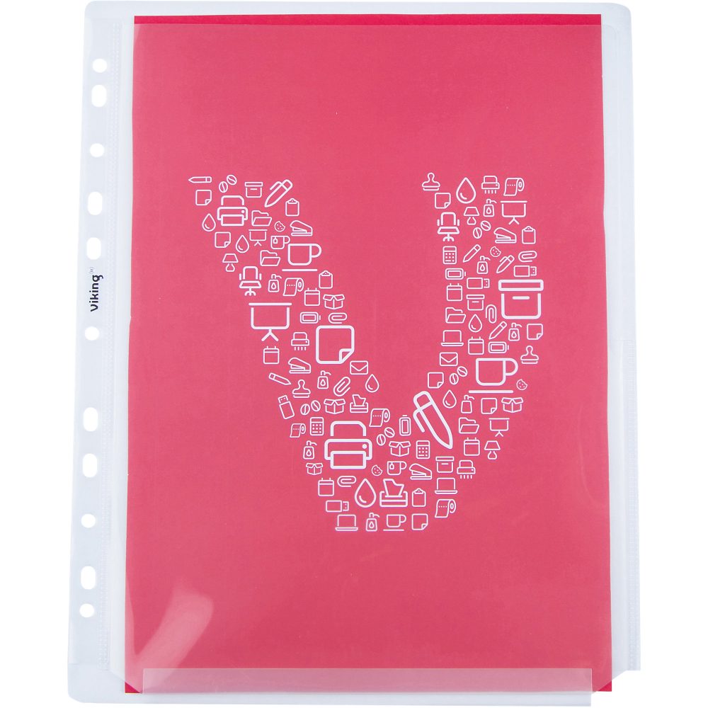 Office Depot Prospekthüllen DIN A4 Glasklar Transparent 200 Mikron PP (Polypropylen) Oben und rechts 11 Löcher 10 Stück