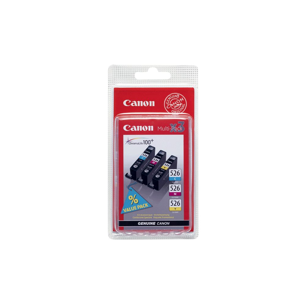 Canon CLI-526C/M/Y Original Tintenpatrone 4541B009 Cyan, magenta, gelb 3 Stück Multipack