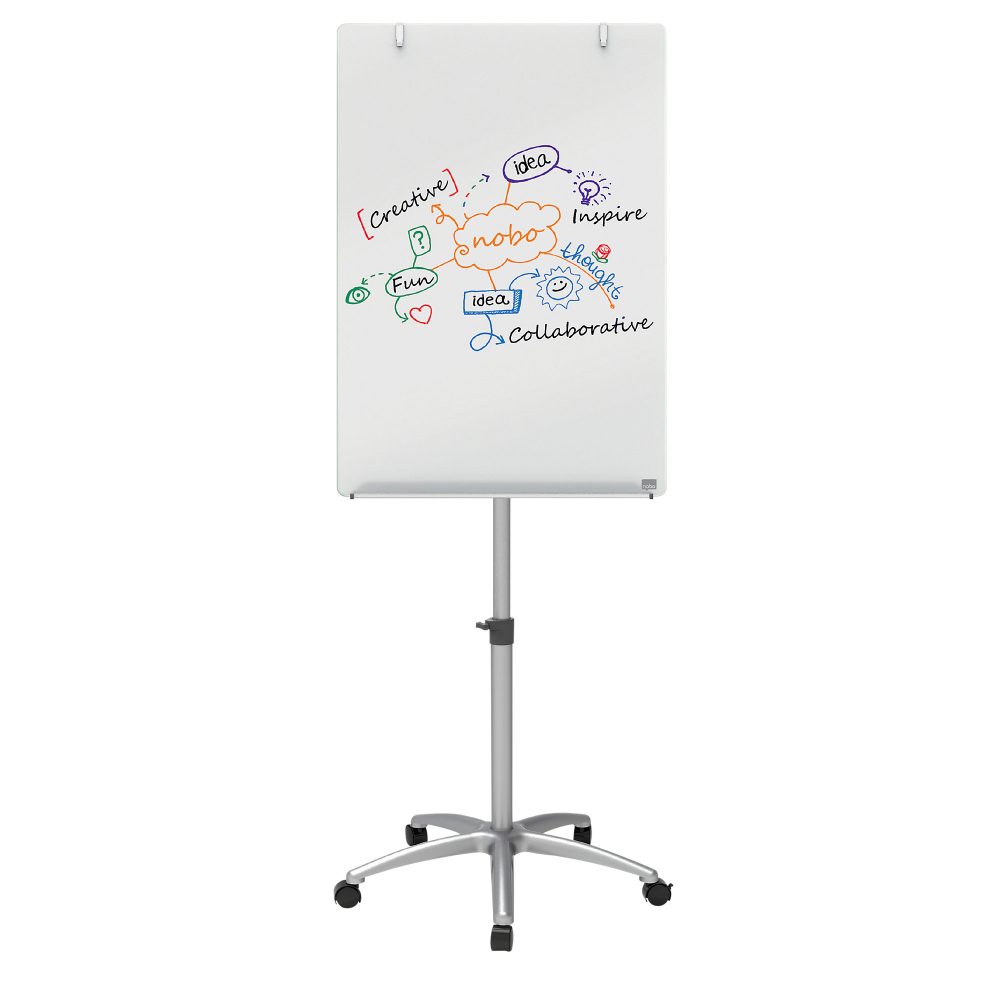 Nobo Impression Pro Mobiles Flipchart Magnetisch Glas Brillant Weiss 70 x 185 cm