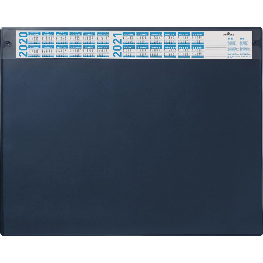 DURABLE Schreibunterlage Kalender Design Premium Kunststoff Dunkelblau 65 x 52 x 52 cm