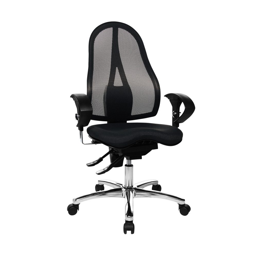 TOPSTAR Ergonomischer Bürostuhl Sitness® 15 Netzstoff, Stoff Schwarz