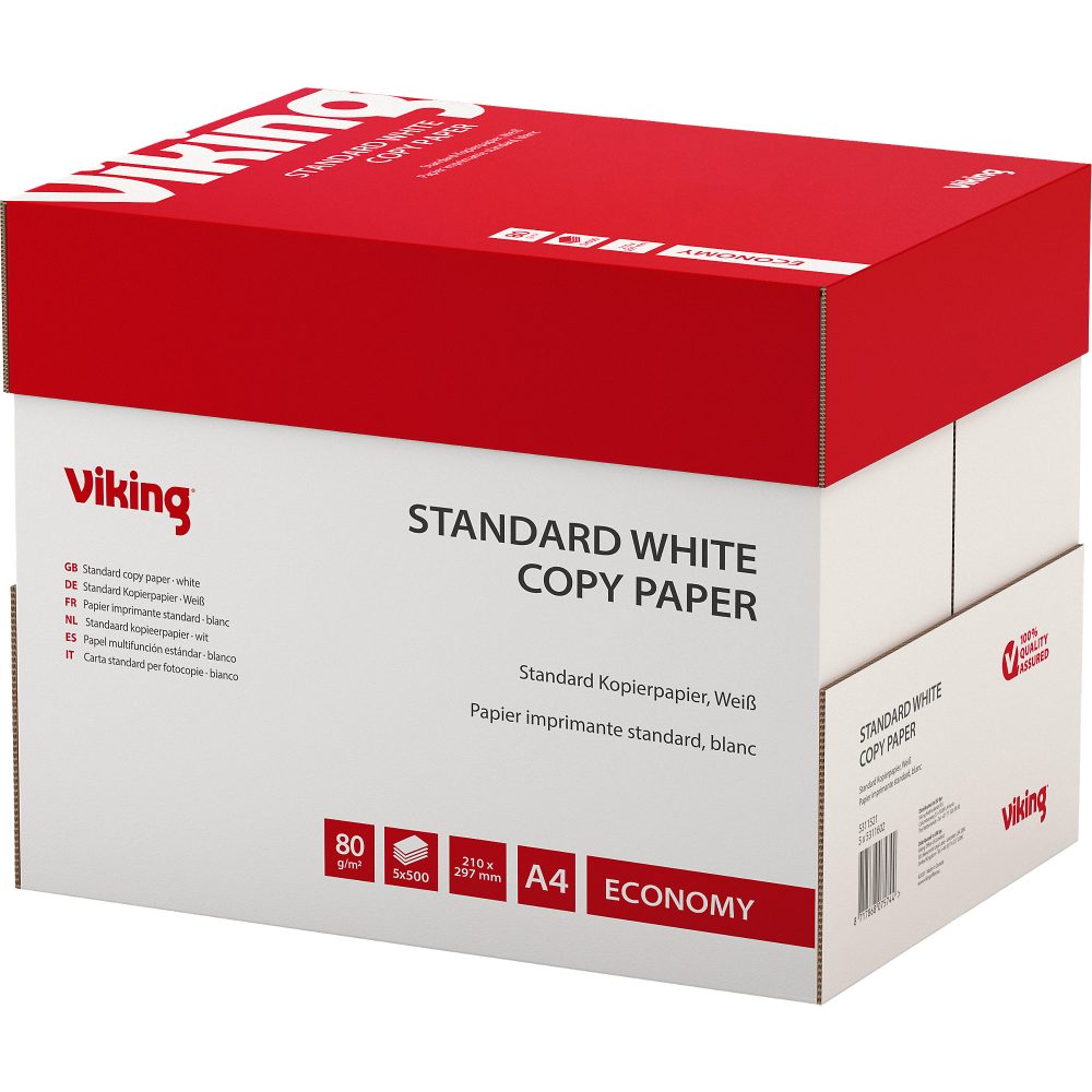 Niceday Copy DIN A4 Druckerpapier 80 g/m² Matt Weiß 5 Pack à 500 Blatt