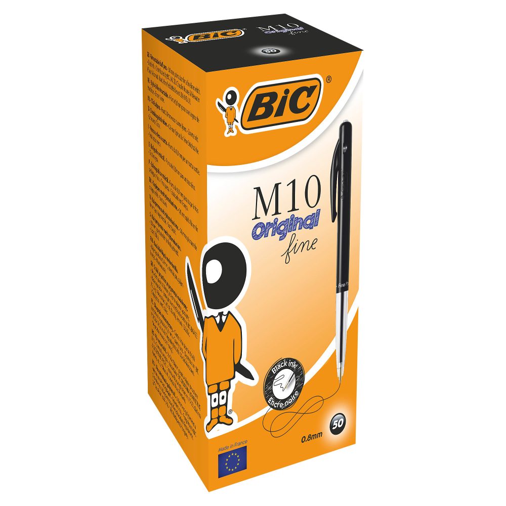 BIC Kugelschreiber M10 0.3 mm Schwarz 50 Stück